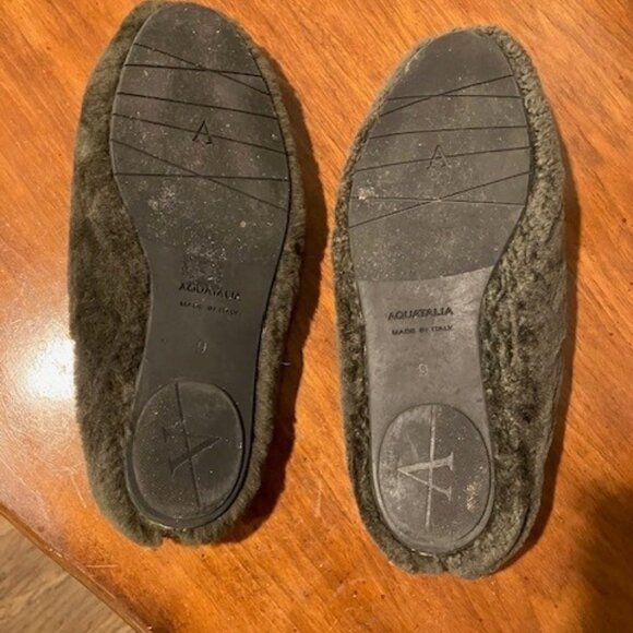 Aquatalia Emilia Shearling Mules Green Women's Size 9 - Good Clean Condition - Picture 3 of 4